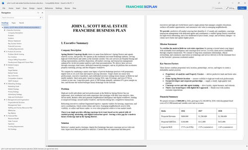 john l scott real estate franchise business plan 1
