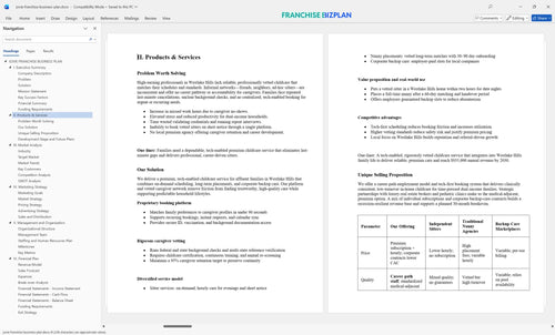 jovie franchise business plan 2