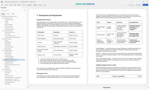 jovie franchise business plan 5