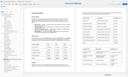 jovie franchise business plan 6