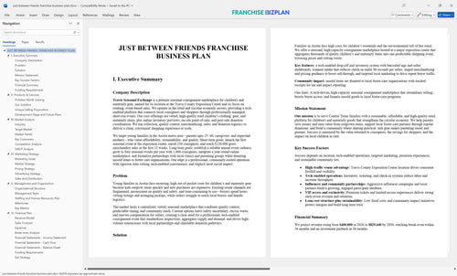 just between friends franchise business plan 1