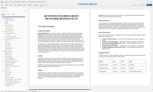 keystone insurers group franchise business plan 1