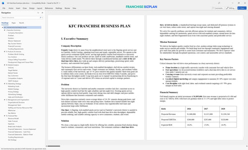 kfc franchise business plan 1
