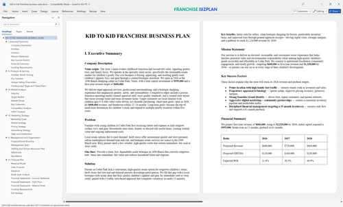 kid to kid franchise business plan 1