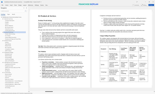 kinderdance franchise business plan 2