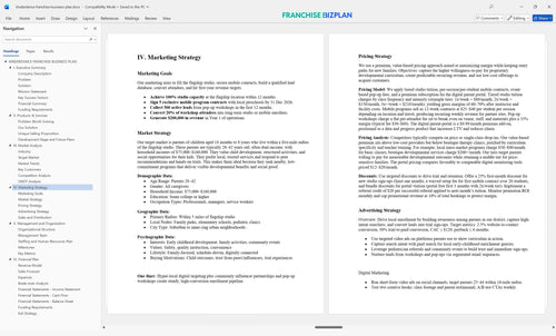 kinderdance franchise business plan 4