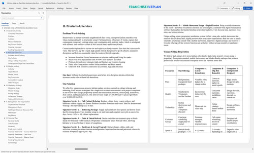 kitchen tune up franchise business plan 2