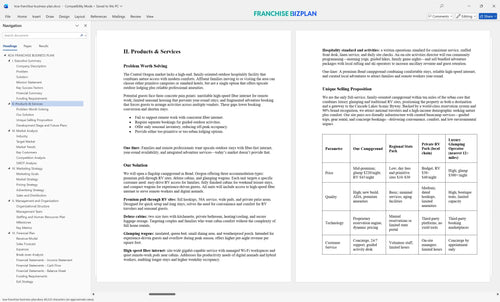 koa franchise business plan 2