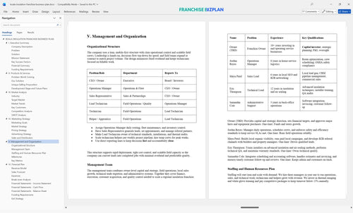 koala insulation franchise business plan 5