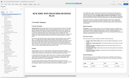kuk sool won franchise business plan 1