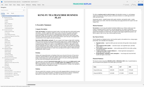 kung fu tea franchise business plan 1