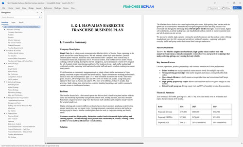l and l hawaiian barbecue franchise business plan 1