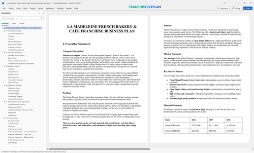 la madeleine french bakery cafe franchise business plan 1