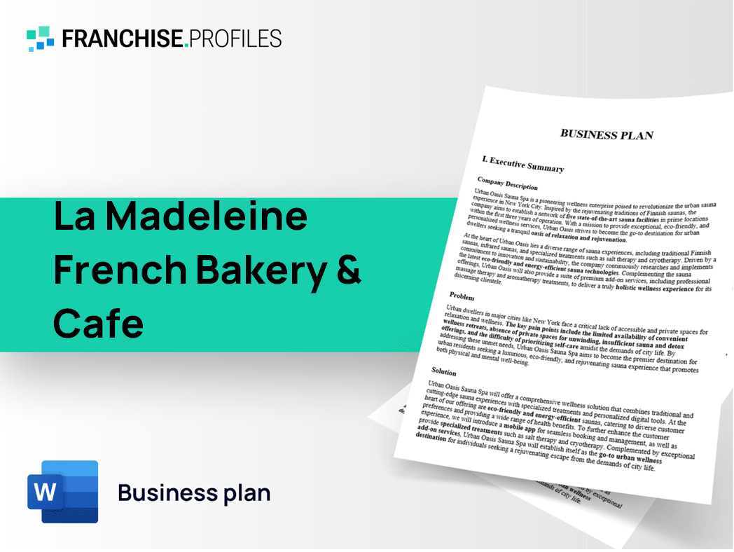La Madeleine French Bakery & Cafe Franchise Business Plan Template