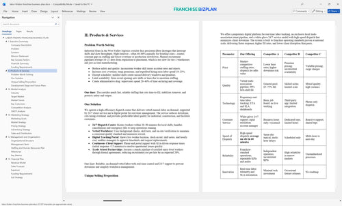 labor finders franchise business plan 2