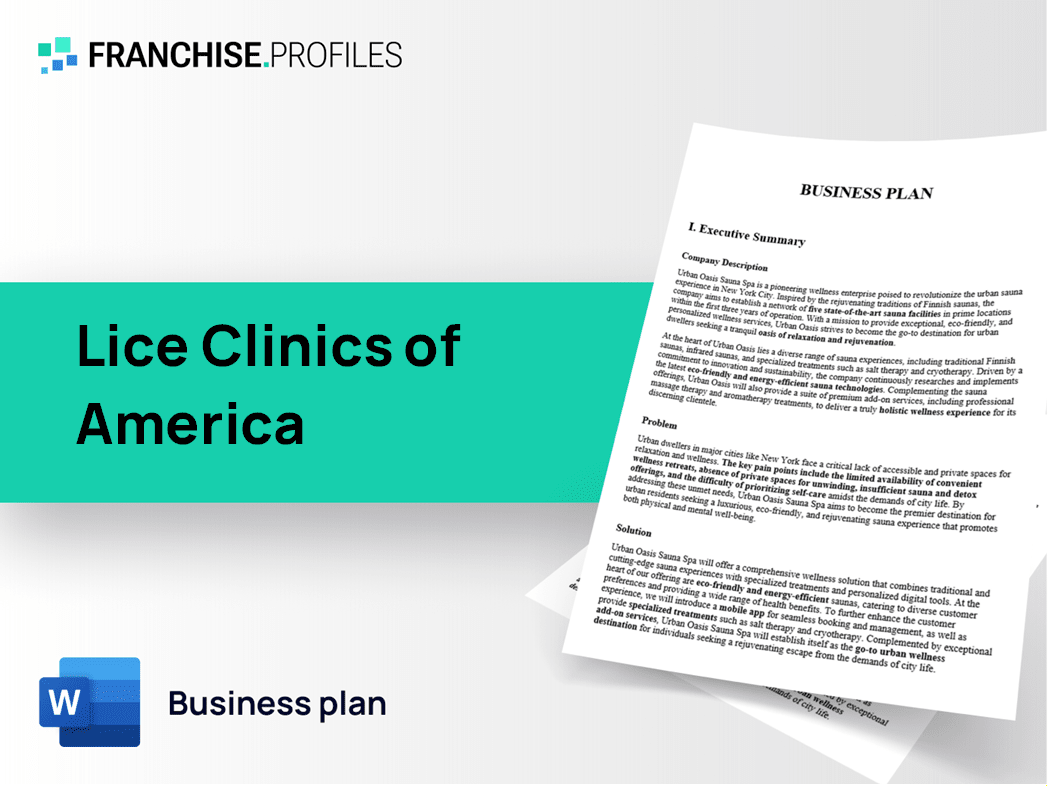 Lice Clinics of America Franchise Business Plan Template