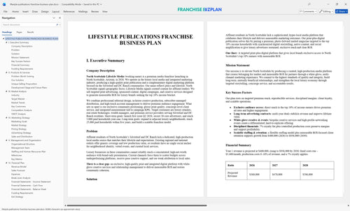 lifestyle publications franchise business plan 1