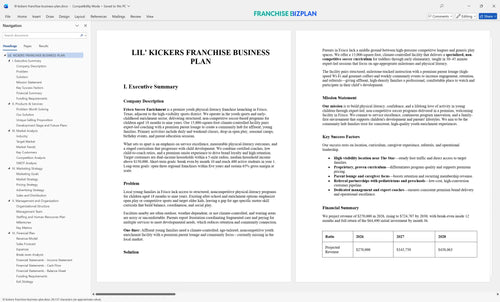 lil kickers franchise business plan 1