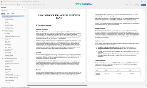 linc service franchise business plan 1