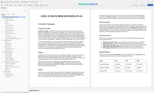 line x franchise business plan 1