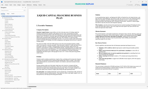 liquid capital franchise business plan 1