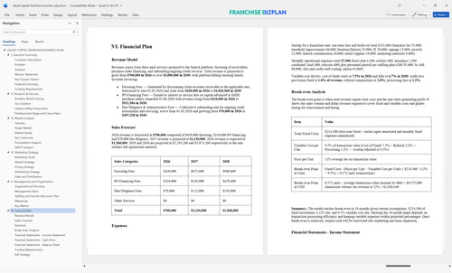 liquid capital franchise business plan 6