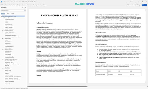 lmi franchise business plan 1