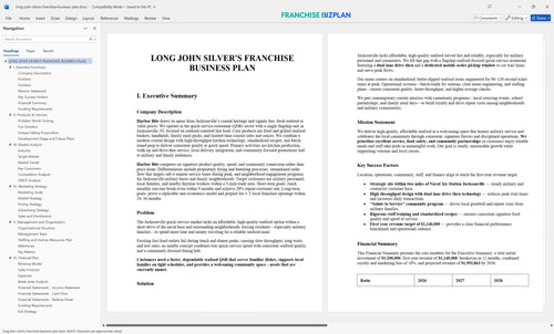 long john silvers franchise business plan 1