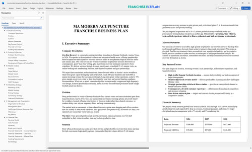 ma modern acupuncture franchise business plan 1