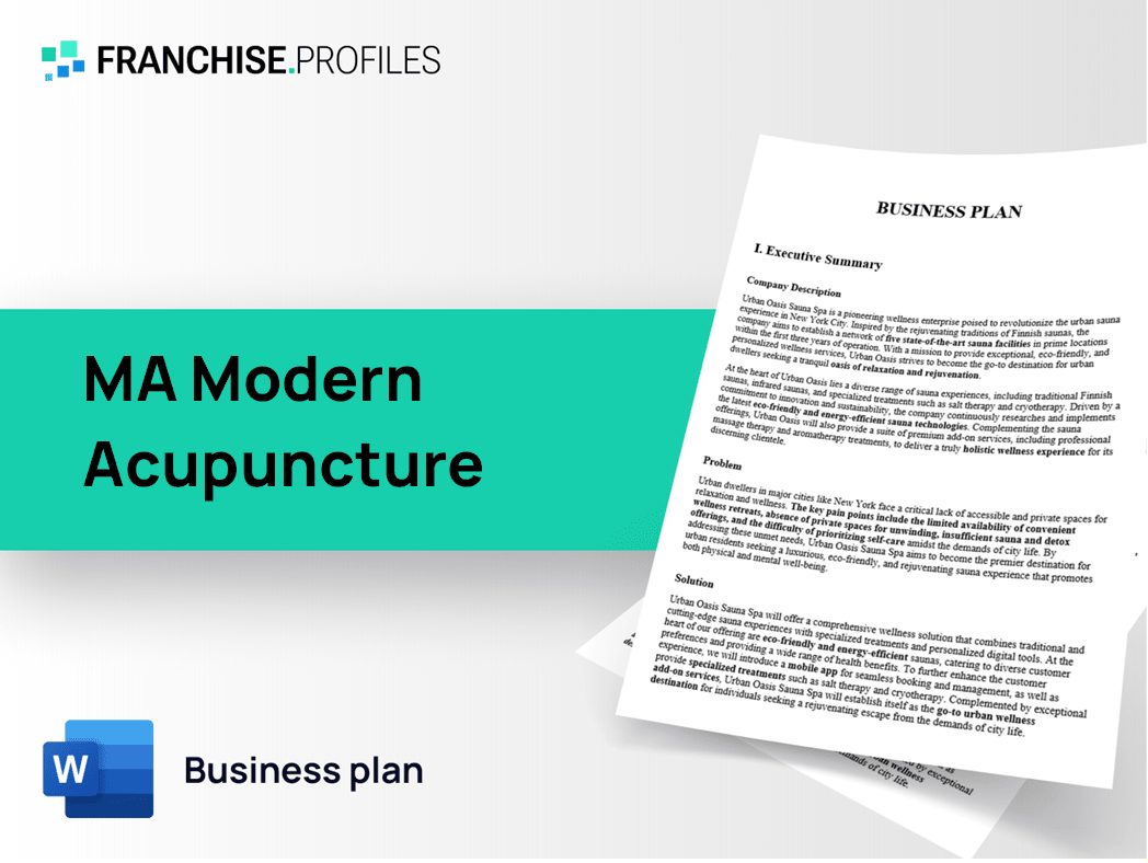 MA Modern Acupuncture Franchise Business Plan Template