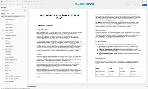 mac tools franchise business plan 1