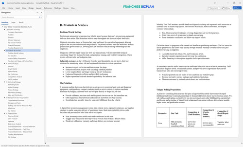 mac tools franchise business plan 2