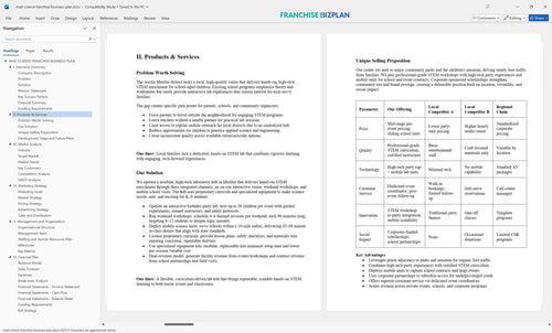 mad science franchise business plan 2