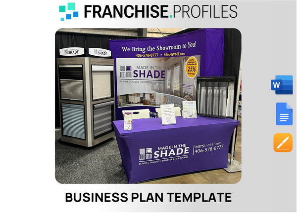 Made in the Shade Blinds & More Franchise Business Plan Template