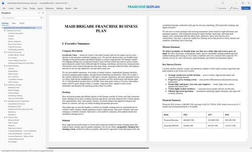maid brigade franchise business plan 1