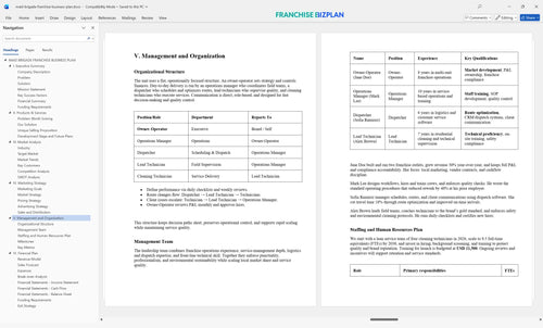 maid brigade franchise business plan 5