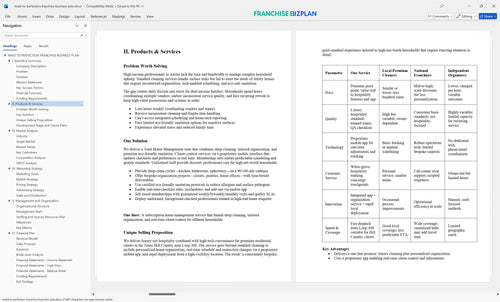 maid to perfection franchise business plan 2
