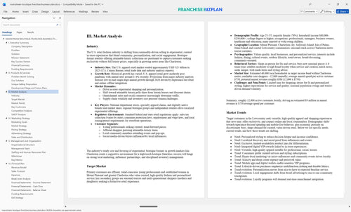 mainstream boutique franchise business plan 3