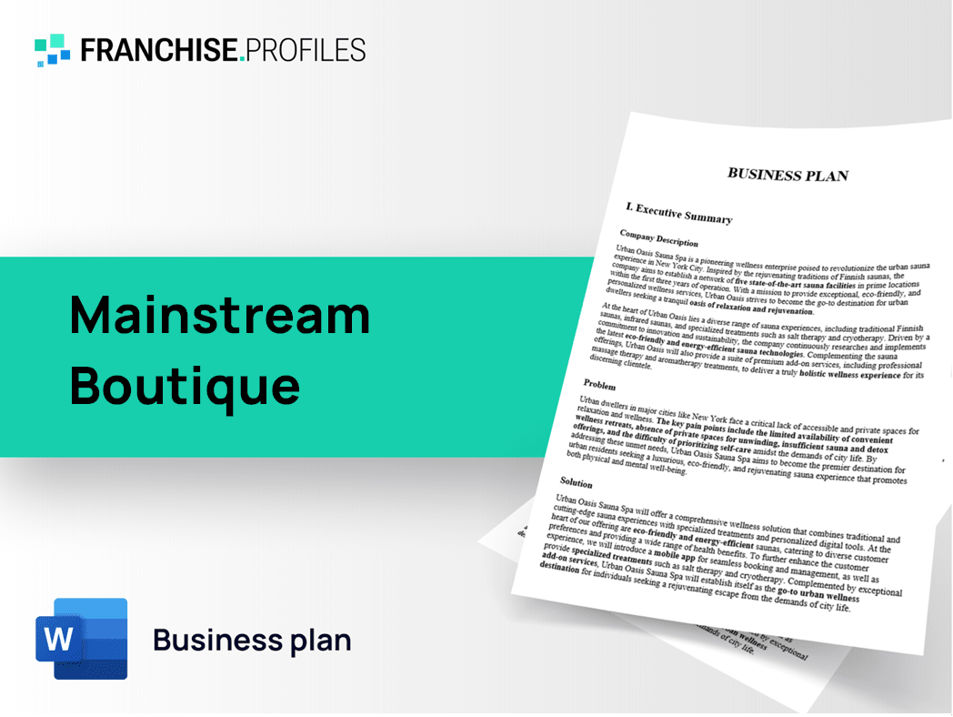 Mainstream Boutique Franchise Business Plan Template