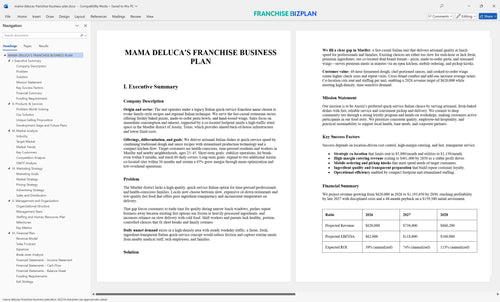 mama delucas franchise business plan 1