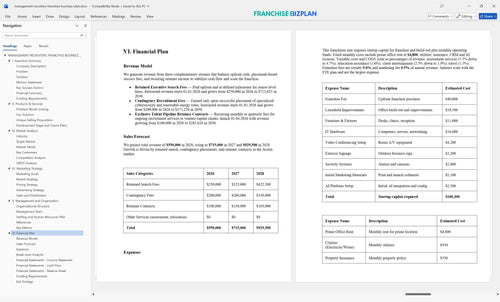 management recruiters franchise business plan 6