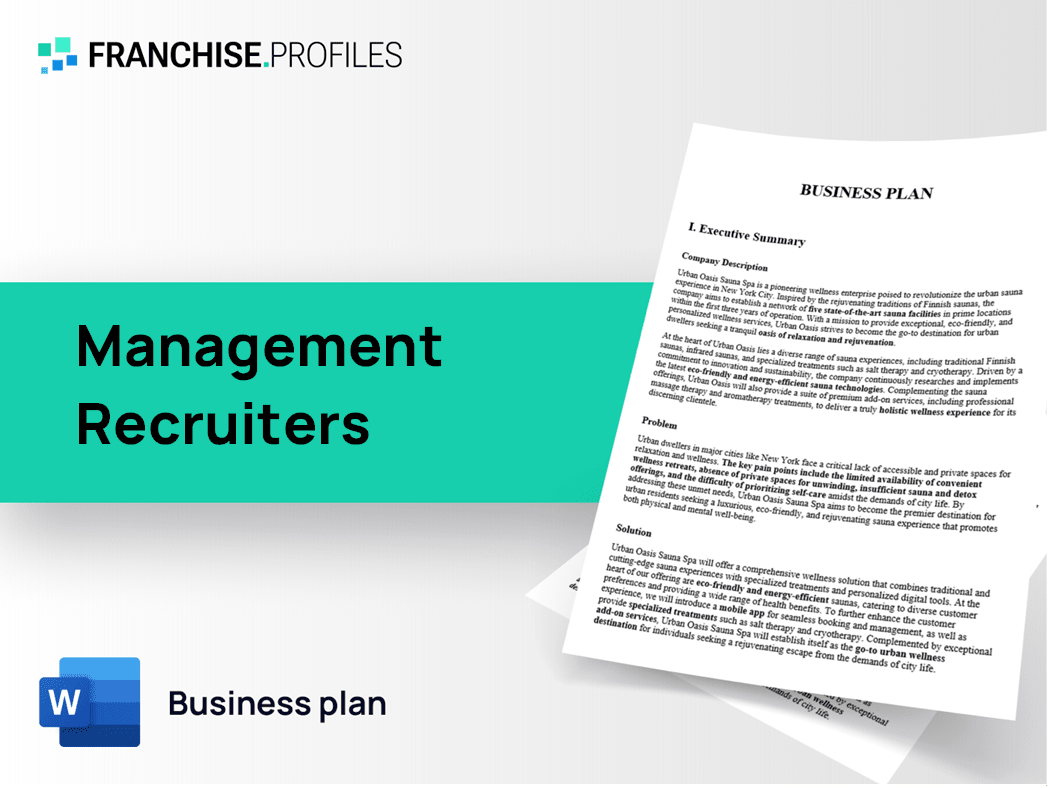 Management Recruiters Franchise Business Plan Template