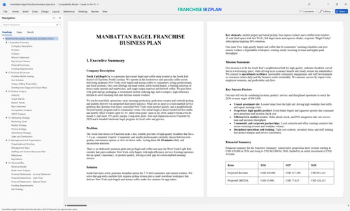 manhattan bagel franchise business plan 1