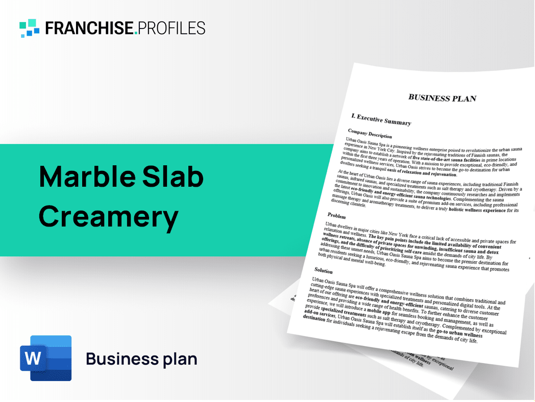 Marble Slab Creamery Franchise Business Plan Template