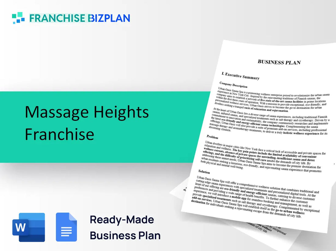 Massage Heights Franchise Business Plan 2026 Updated