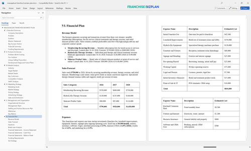 massageluxe franchise business plan 6