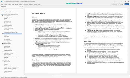 matco tools franchise business plan 3