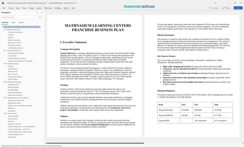 mathnasium learning centers franchise business plan 1