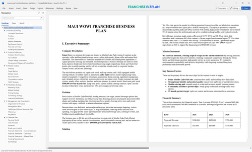 maui wowi franchise business plan 1