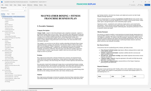 mayweather boxing fitness franchise business plan 1